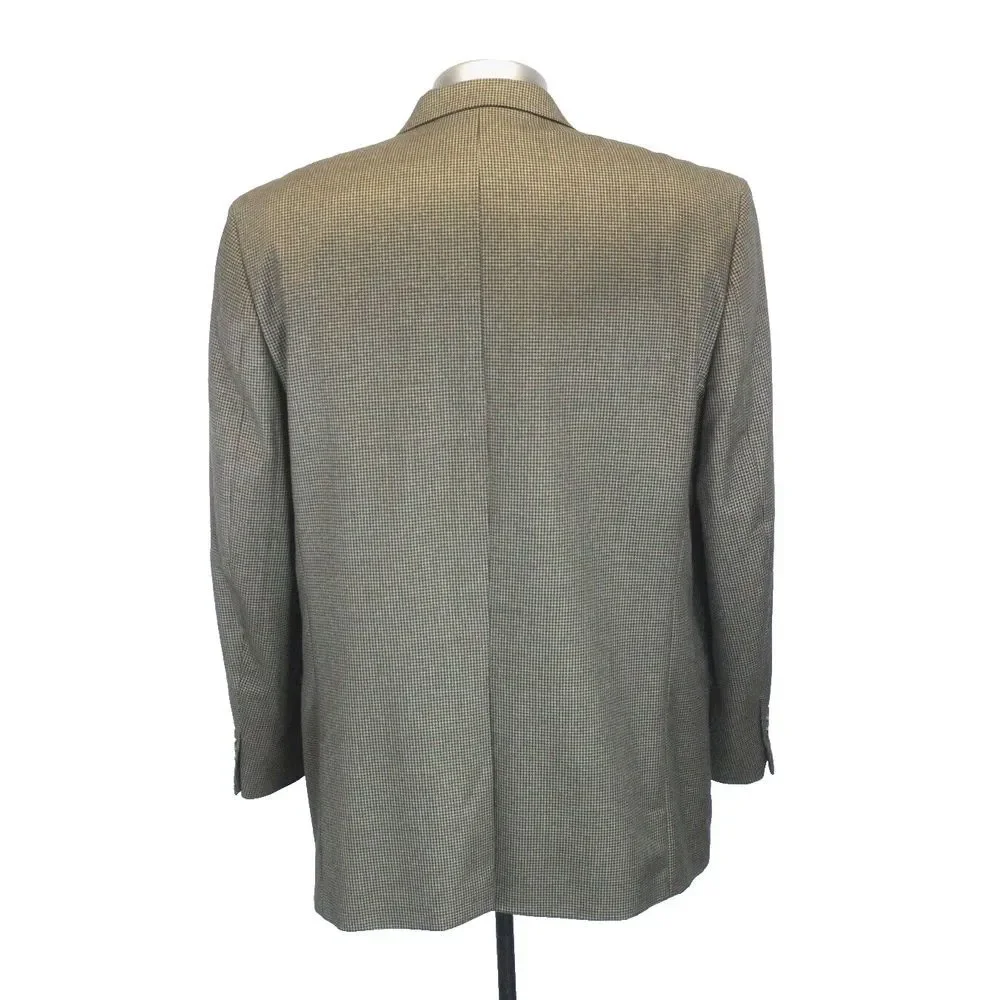 mens tan houndstooth Chaps soft all season blazer jacket sport suit‎ coat 46 L